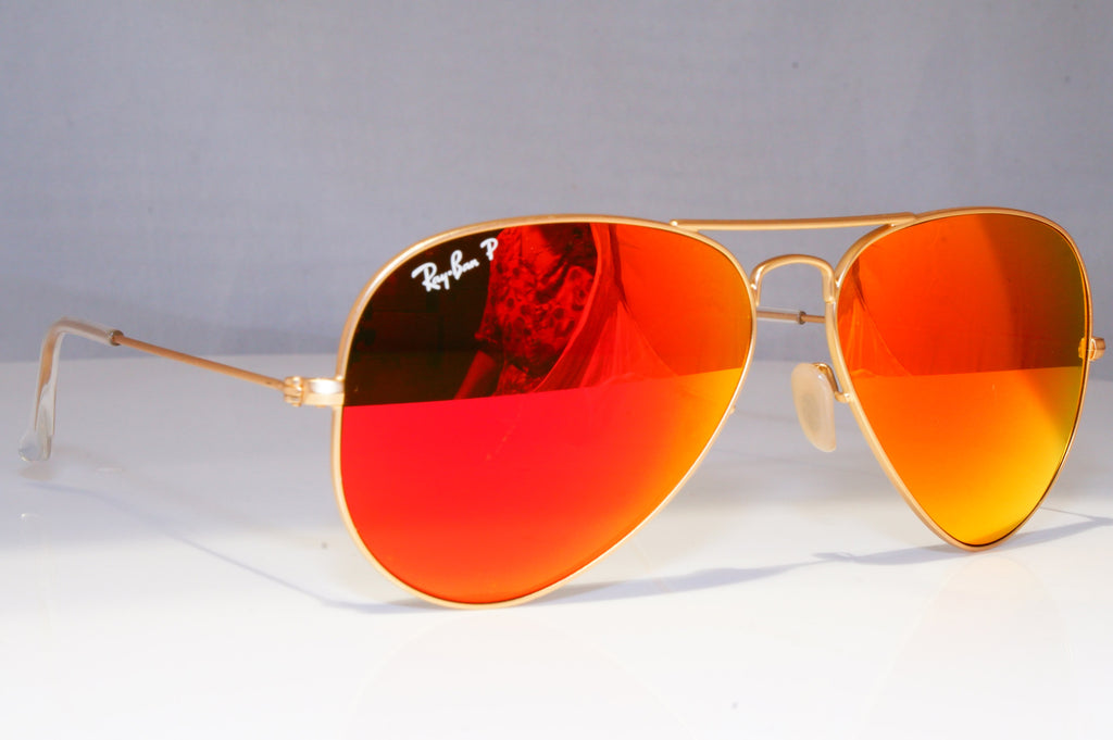RAY-BAN Mens Polarized Mirror Sunglasses Gold Pilot AVIATOR RB 3025 112/4D 21145
