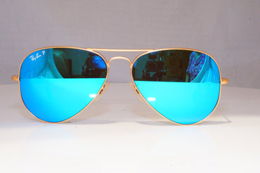 RAY-BAN Mens Polarized Mirror Sunglasses Pilot AVIATOR BLUE RB 3025 112/4L 21143