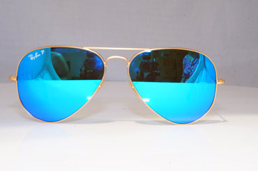RAY-BAN Mens Polarized Mirror Sunglasses Pilot AVIATOR BLUE RB 3025 112/4L 21142