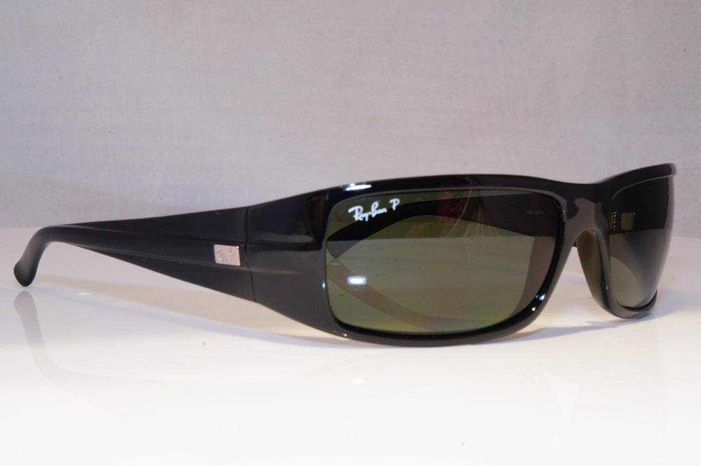 RAY-BAN Mens Polarized Designer Sunglasses Black Rectangle RB 4057 W3348 21140
