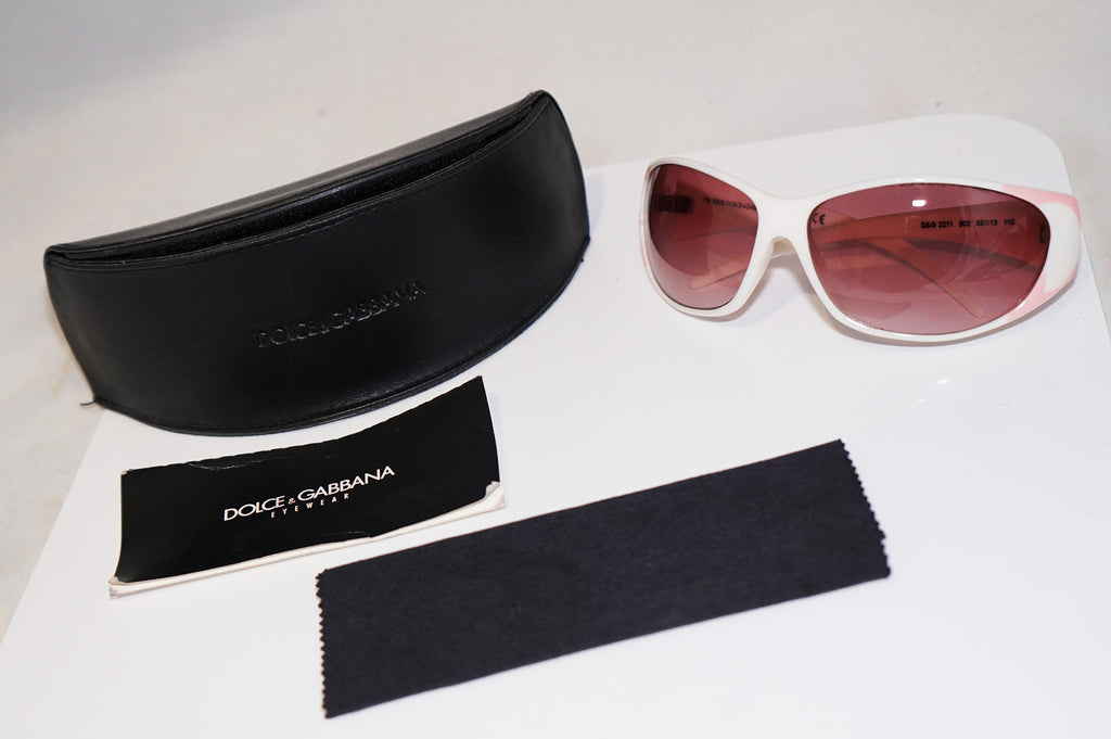 DOLCE & GABBANA Womens Designer Sunglasses White Wrap D&G 2211 502 16791