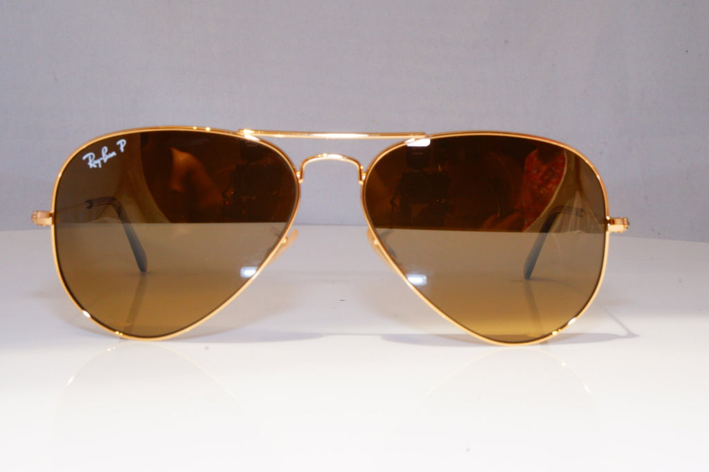 RAY-BAN Mens Polarized Mirror Sunglasses Gold Pilot AVIATOR RB 3025 001/N2 21139