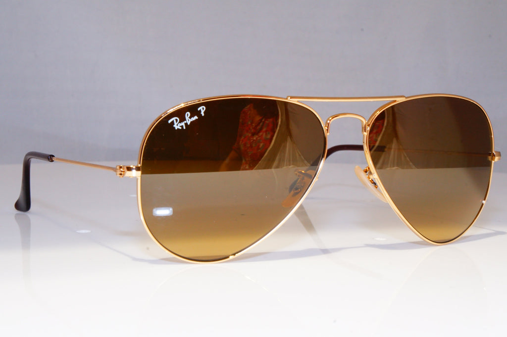 RAY-BAN Mens Polarized Mirror Sunglasses Gold Pilot AVIATOR RB 3025 001/N2 21139