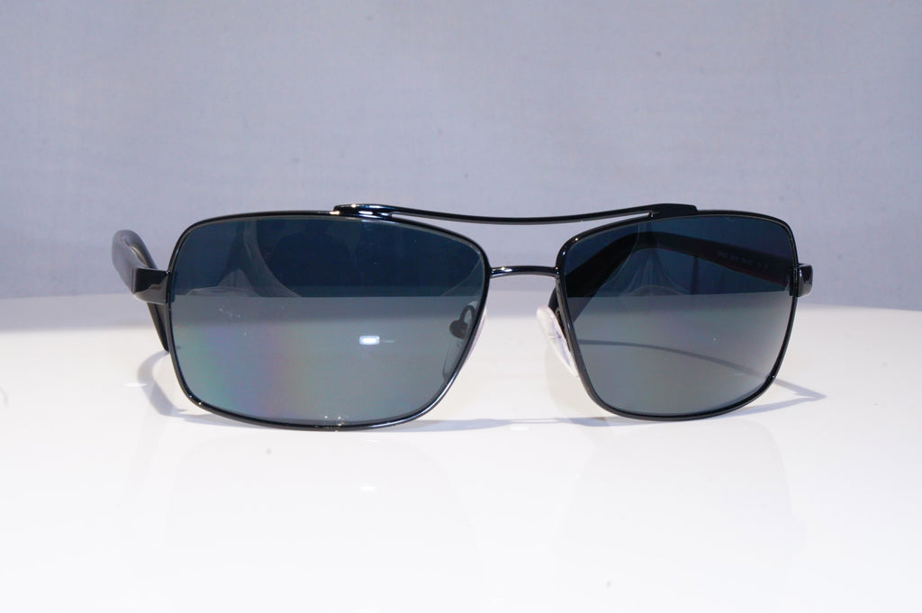 PRADA Mens Polarized Designer Sunglasses Black Wrap SPR 55Q 7AX-5Z1 18370