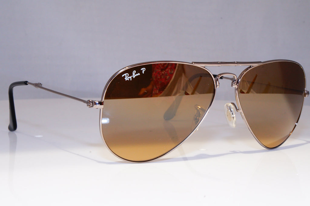 RAY-BAN Mens Polarized Sunglasses Silver Folding AVIATOR RB 3479 004/N2 21120