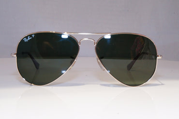 RAY-BAN Mens Polarized Sunglasses Silver Pilot AVIATOR RB 3025 003/32 21150