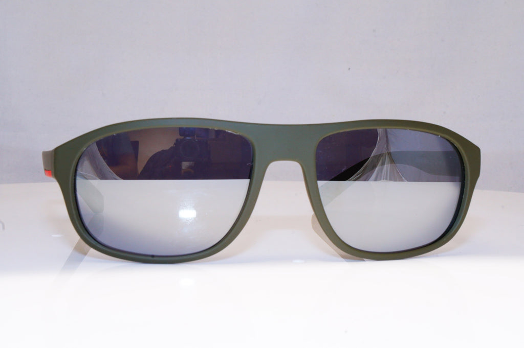 PRADA Mens Mirror Designer Sunglasses Green Wrap SPS 01R UBW-5K2 18055