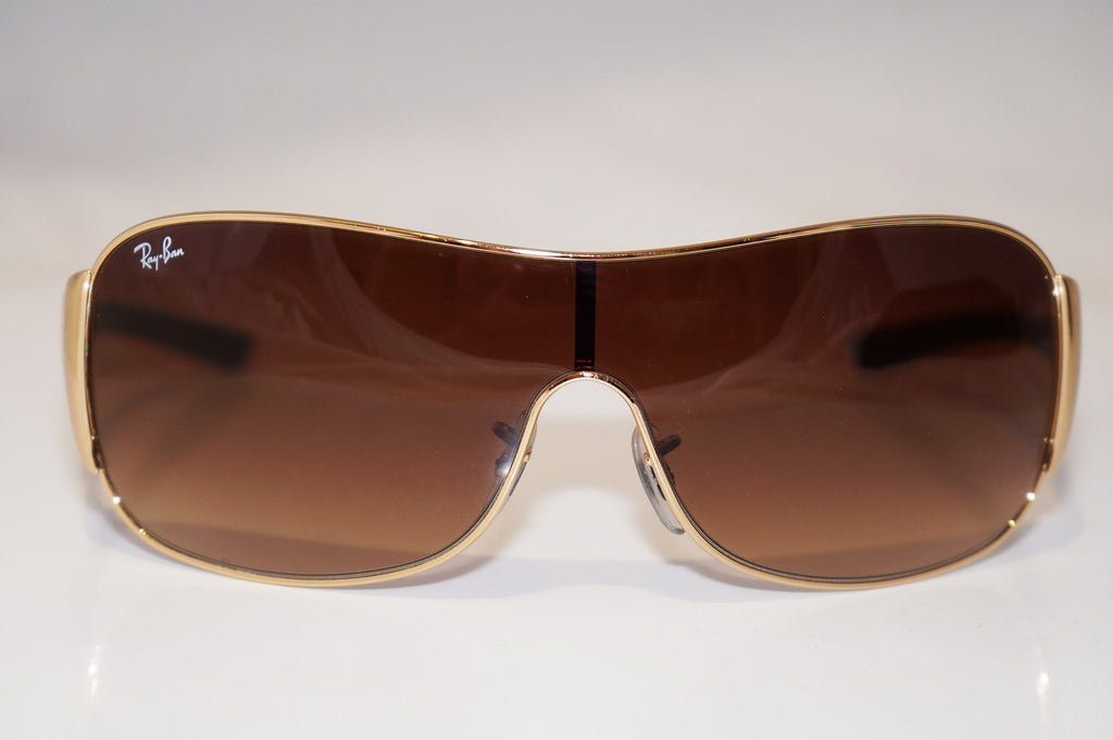 RAY-BAN Mens Designer Sunglasses Gold Shield RB 3321 043/13 16765