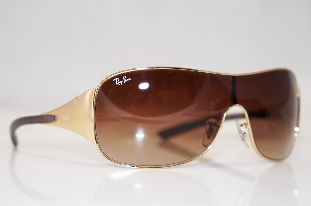 RAY-BAN Mens Designer Sunglasses Gold Shield RB 3321 043/13 16765