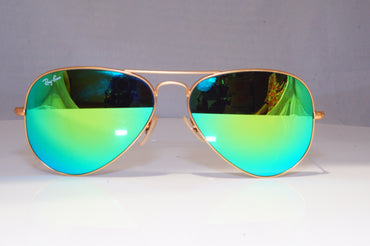 RAY-BAN Mens Mirror Sunglasses Gold Pilot AVIATOR GREEN RB 3025 112/19 21148