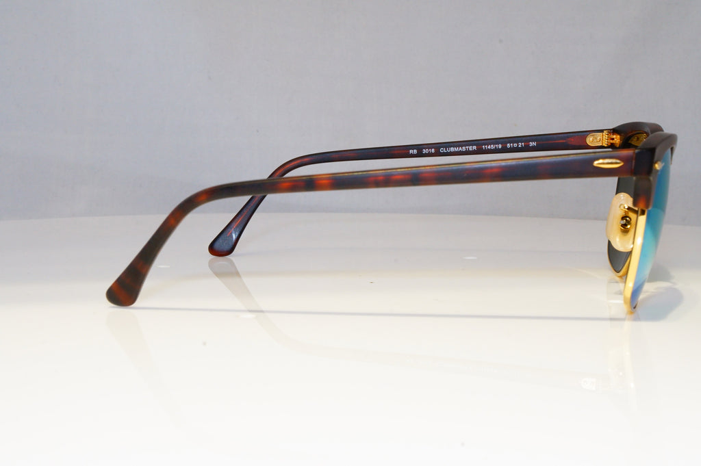 RAY-BAN Mens Womens Mirror Sunglasses Clubmaster GREEN RB 3016 1145/19 21171