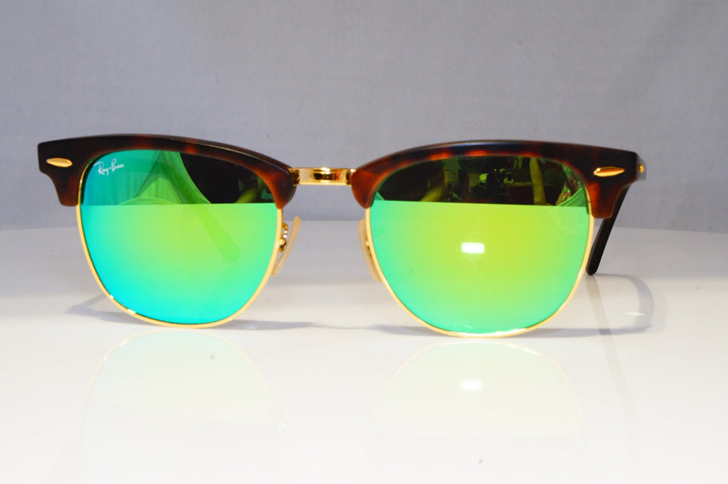 RAY-BAN Mens Womens Mirror Sunglasses Clubmaster GREEN RB 3016 1145/19 21171