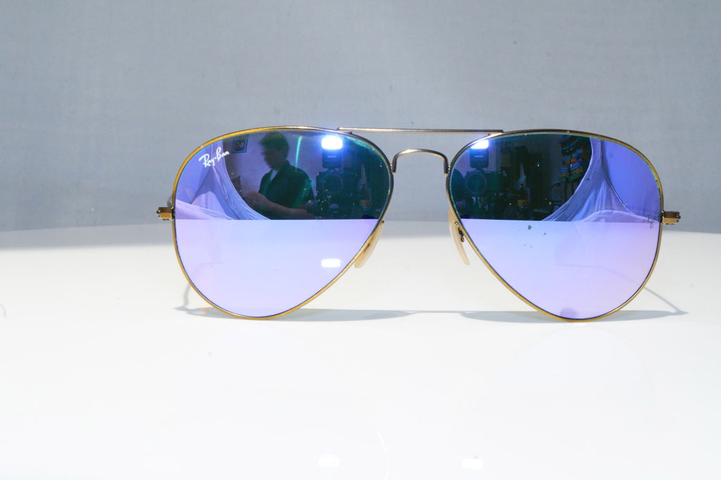 RAY-BAN Mens Mirror Designer Sunglasses Gold Aviator RB 3025 167/4K 18256