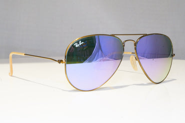 RAY-BAN Mens Mirror Designer Sunglasses Gold Aviator RB 3025 167/4K 18256