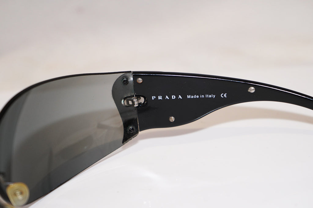 PRADA Womens Designer Sunglasses Black Shield SPR 58F 5AV-1A1 16949