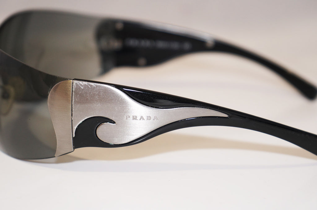 PRADA Womens Designer Sunglasses Black Shield SPR 58F 5AV-1A1 16949