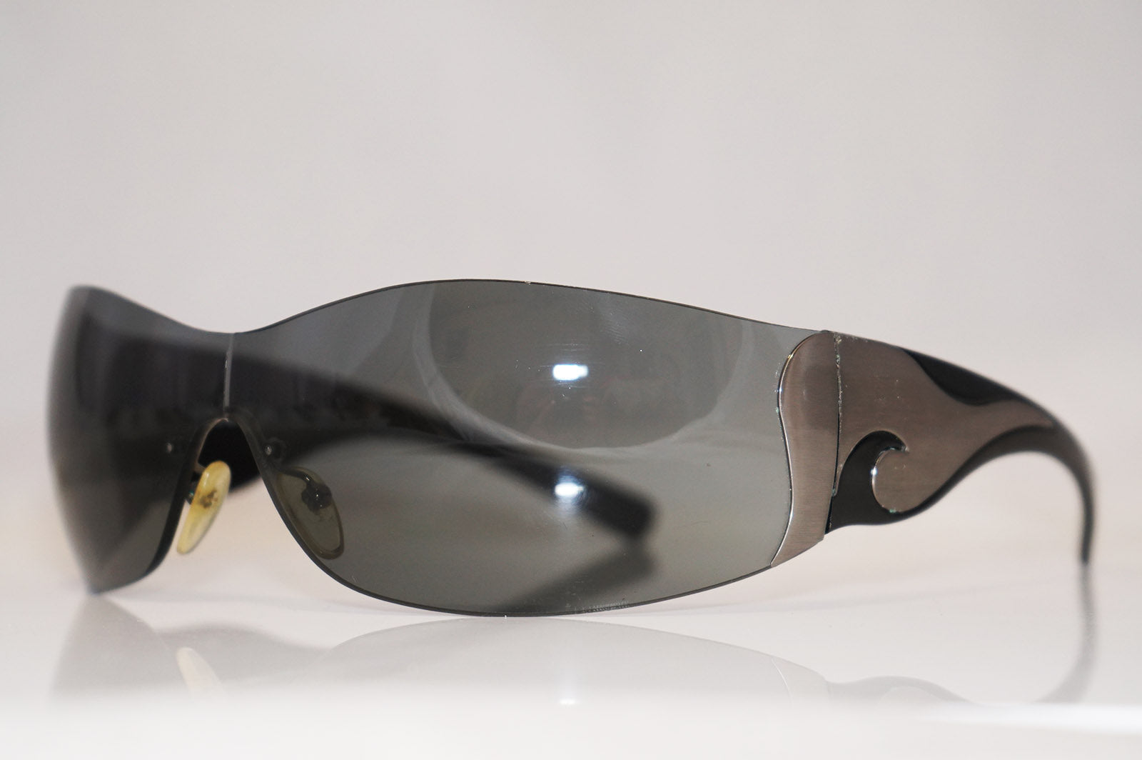 PRADA Womens Designer Sunglasses Black Shield SPR 58F 5AV 1A1 16949 SunglassBlog