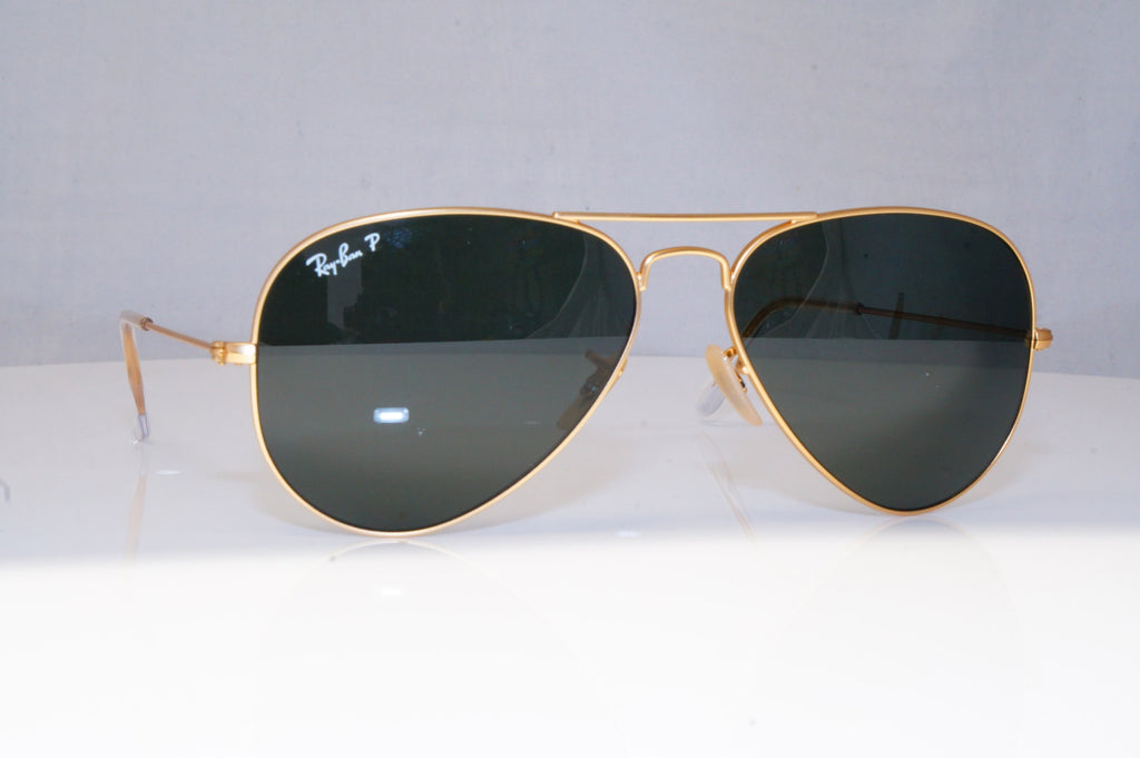 RAY-BAN Mens Polarized Designer Sunglasses Gold Aviator RB 3025 112/P9 18305