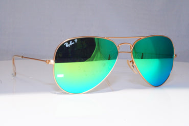 RAY-BAN Mens Polarized Mirror Designer Sunglasses Aviator GREEN RB 3025 18260