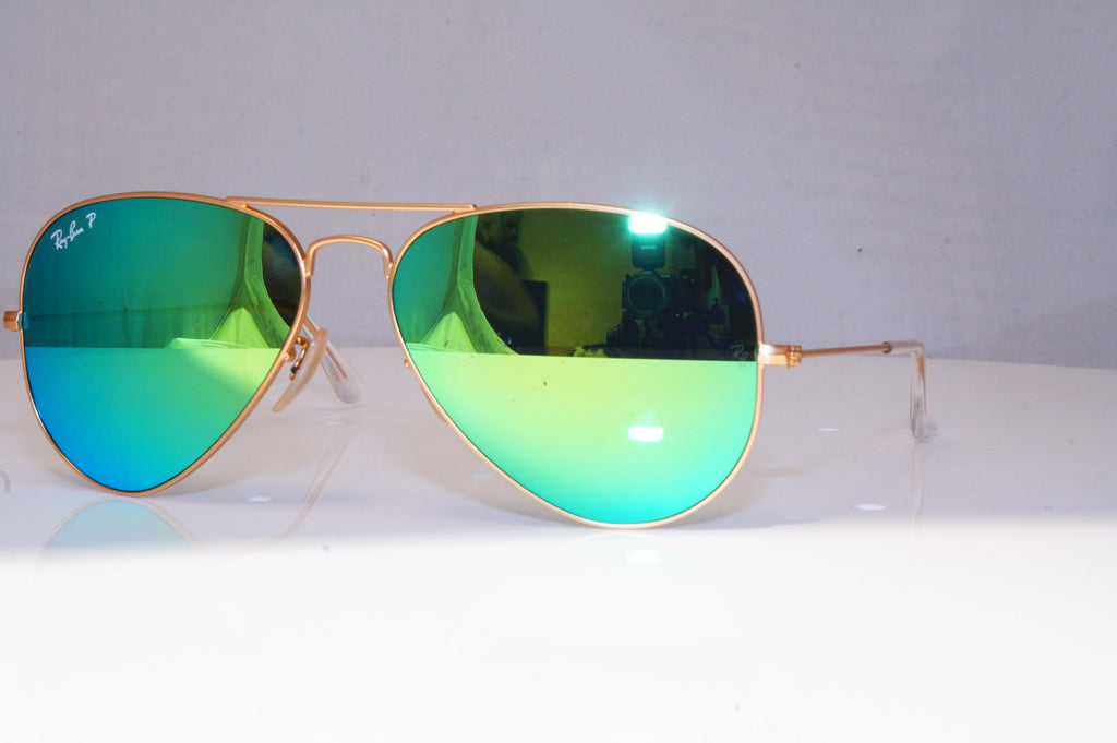 RAY-BAN Mens Polarized Mirror Designer Sunglasses Aviator GREEN RB 3025 18262