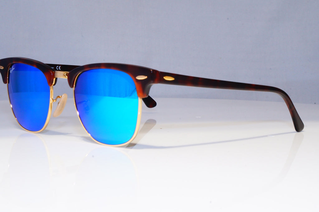 RAY-BAN Mens Womens Mirror Sunglasses Brown Clubmaster BLUE RB 3016 114517 21164