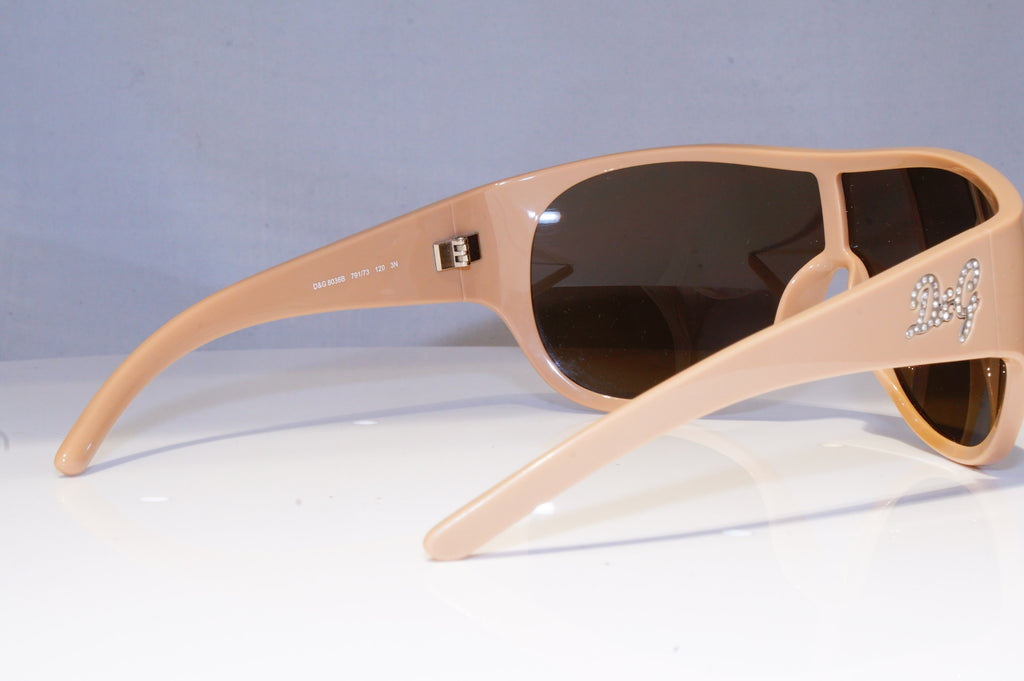 DOLCE & GABBANA Womens Diamante Designer Sunglasses Shield D&G 8036 791/73 19902