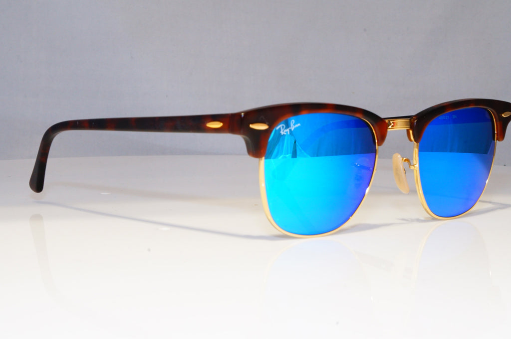 RAY-BAN Mens Womens Mirror Sunglasses Brown Clubmaster BLUE RB 3016 114517 21164