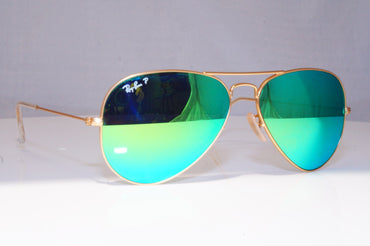 RAY-BAN Mens Polarized Mirror Designer Sunglasses Aviator GREEN RB 3025 18262