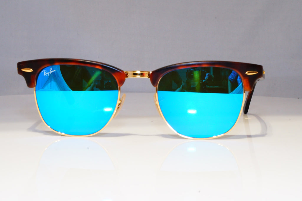 RAY-BAN Mens Womens Mirror Sunglasses Brown Clubmaster BLUE RB 3016 114517 21164