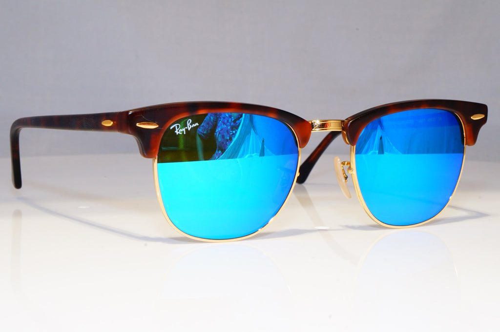 RAY-BAN Mens Womens Mirror Sunglasses Brown Clubmaster BLUE RB 3016 114517 21164
