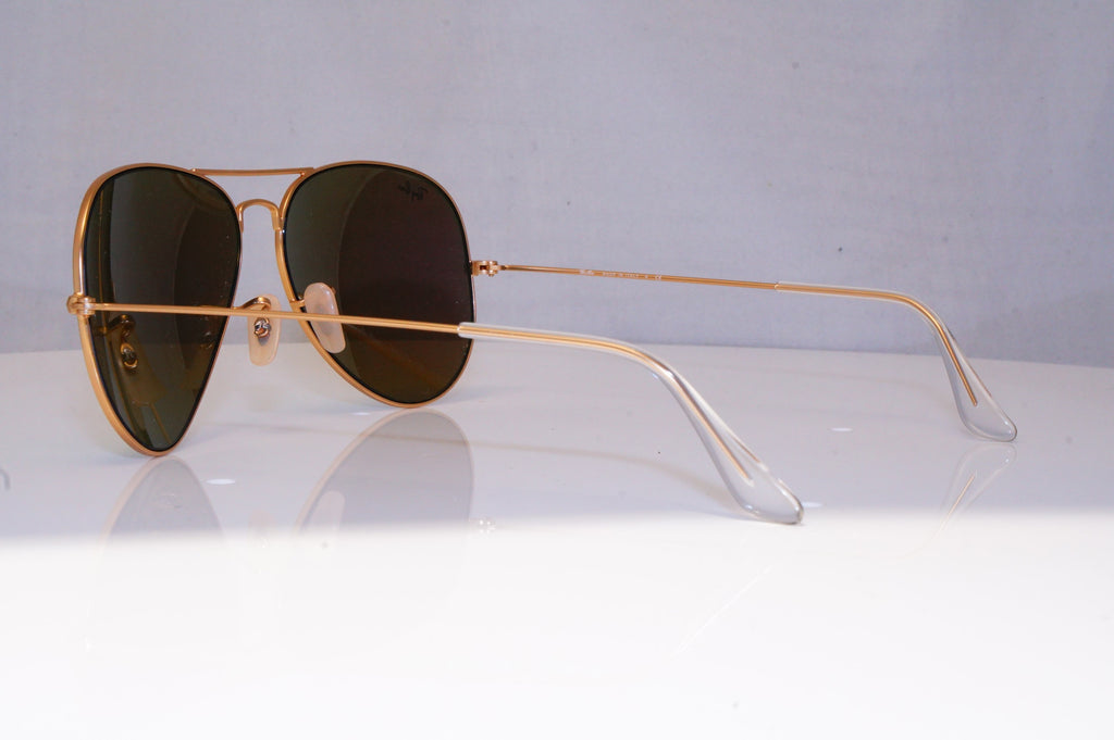 RAY-BAN Mens Mirror Designer Sunglasses Gold Aviator GREEN 62MM RB 3025 18298