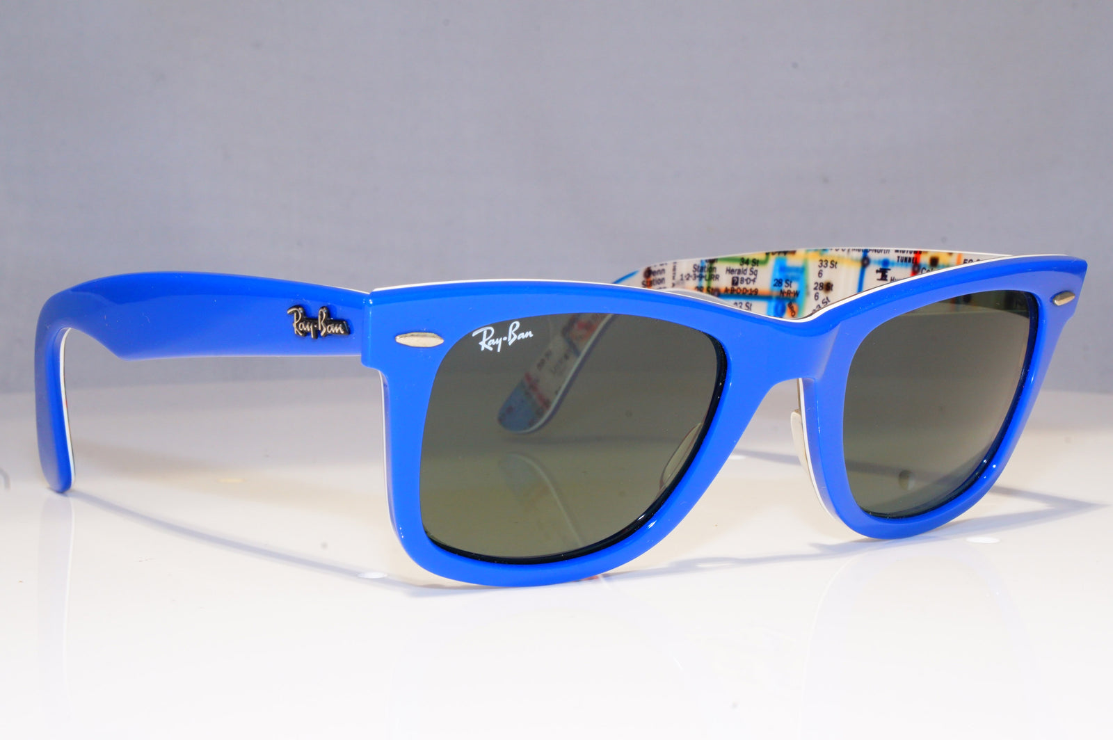 Blue frame ray clearance ban sunglasses