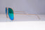 RAY-BAN Mens Mirror Designer Sunglasses Gold Aviator GREEN RB 3025 112/19 18367