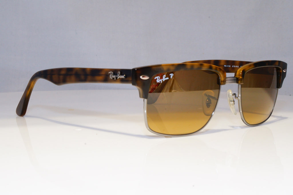 RAY-BAN Mens Polarized Designer Sunglasses Brown Rectangle RB 4190 878/M2 21162