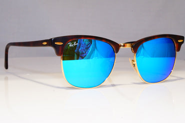 RAY-BAN Mens Mirror Sunglasses Brown Clubmaster BLUE RB 3016 1145/17 21161