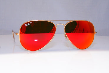 RAY-BAN Mens Polarized Mirror Designer Sunglasses Aviator ORANGE RB 3025 18348