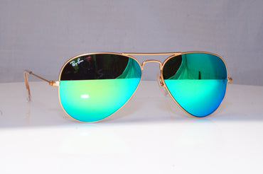 RAY-BAN Mens Mirror Designer Sunglasses Gold Aviator RB 3025 112/19 18384