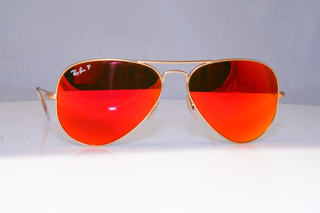 RAY-BAN Mens Polarized Mirror Designer Sunglasses Aviator ORANGE RB 3025 18292