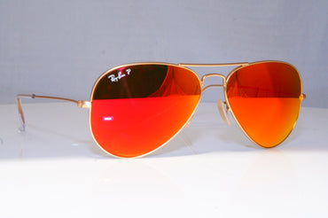 RAY-BAN Mens Polarized Mirror Designer Sunglasses Aviator ORANGE RB 3025 18292