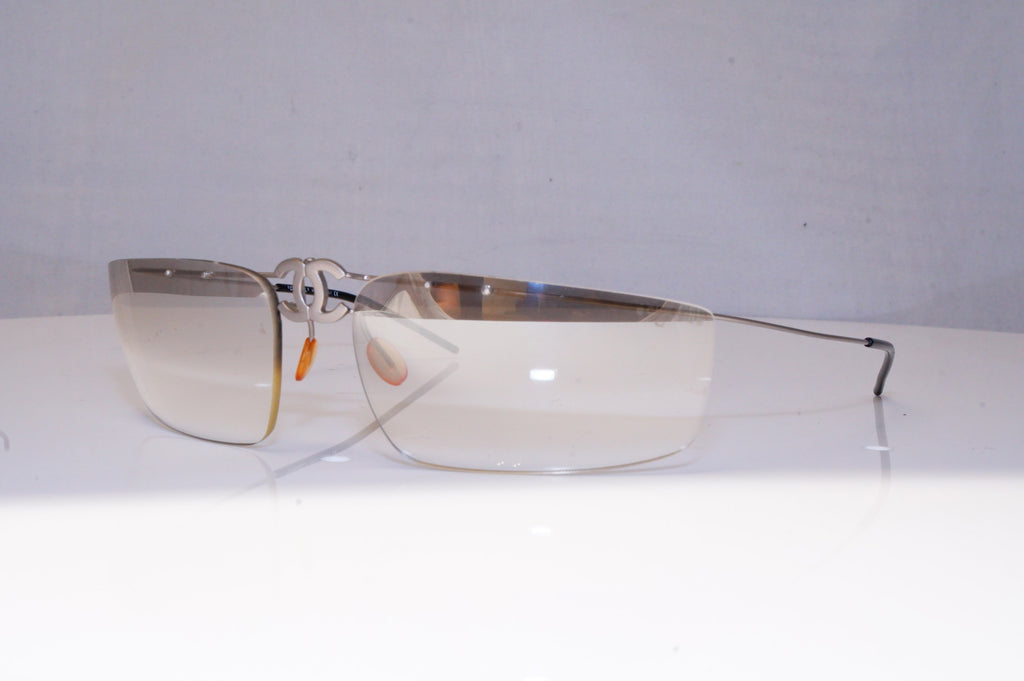 CHANEL Mens Womens Vintage Designer Sunglasses Silver Wrap 4032 103/6I 18602