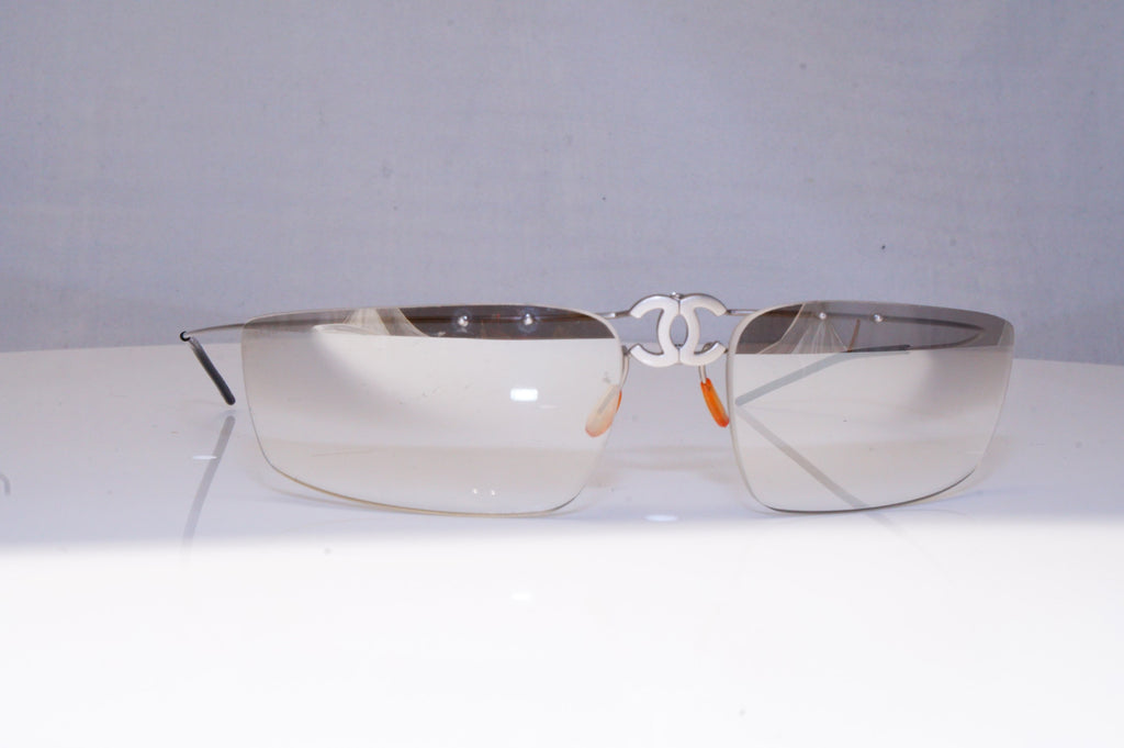 CHANEL Mens Womens Vintage Designer Sunglasses Silver Wrap 4032 103/6I 18602