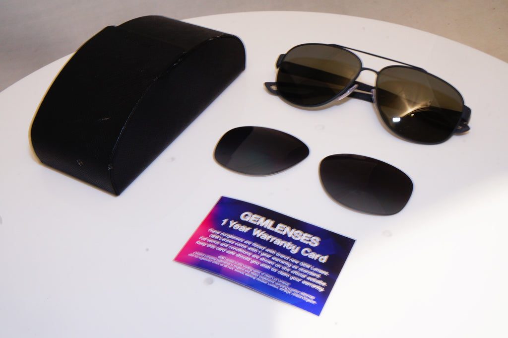 PRADA Mens Polarized Designer Sunglasses Grey Aviator SPS 58Q TFZ-5W1 18003
