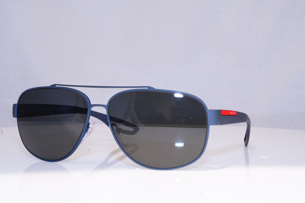 PRADA Mens Polarized Designer Sunglasses Grey Aviator SPS 58Q TFZ-5W1 18003