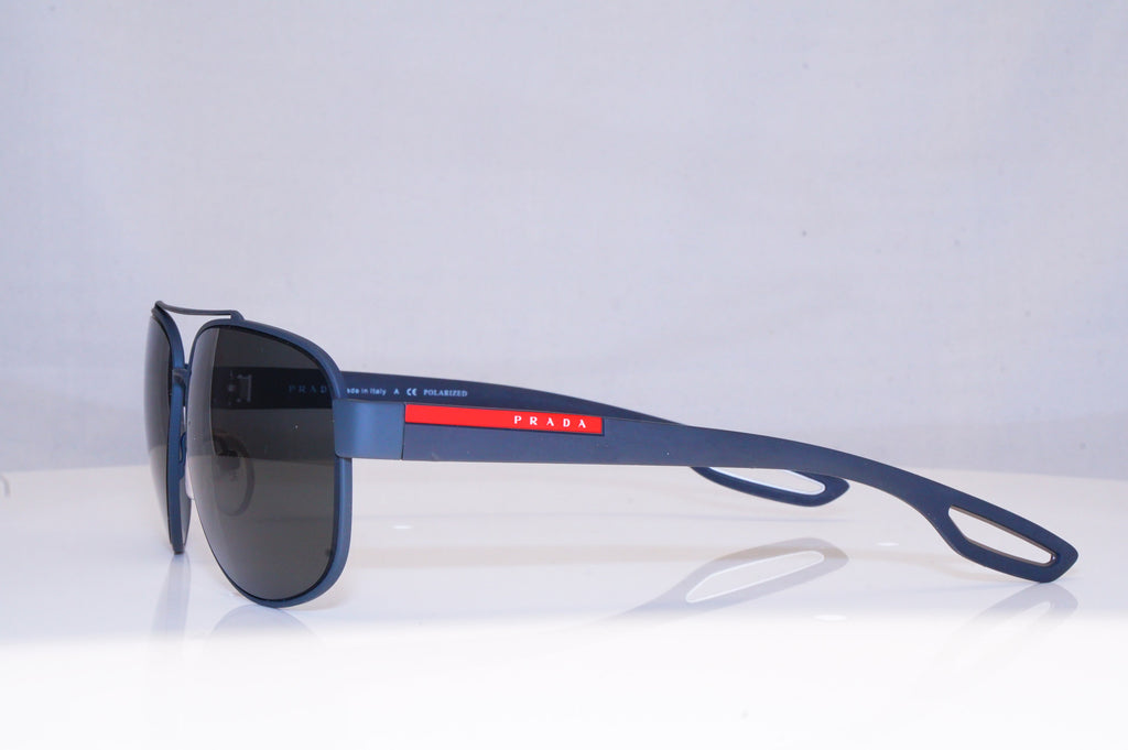 PRADA Mens Polarized Designer Sunglasses Grey Aviator SPS 58Q TFZ-5W1 18003