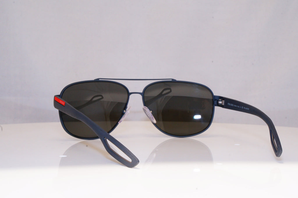 PRADA Mens Polarized Designer Sunglasses Grey Aviator SPS 58Q TFZ-5W1 18003
