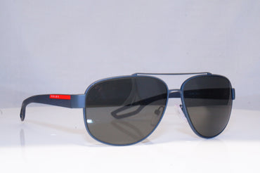 PRADA Mens Polarized Designer Sunglasses Grey Aviator SPS 58Q TFZ-5W1 18003
