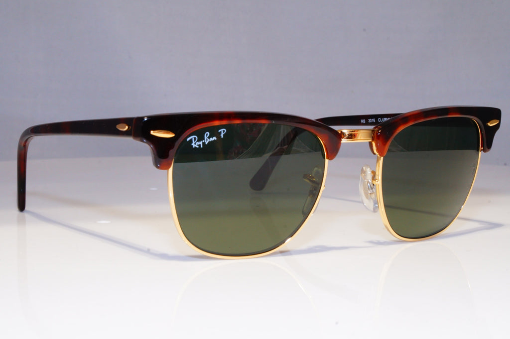 RAY-BAN Mens Polarized Designer Sunglasses Brown Clubmaster RB 3016 990/58 21182