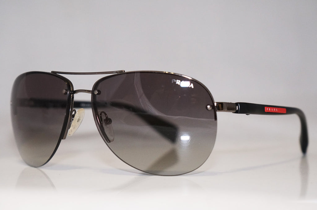 PRADA Mens Designer Sunglasses Black Aviator SPS 56M 5AV-3M1 15063