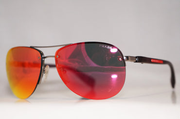 PRADA Mens Designer Sunglasses Maroon Aviator SPS 56M 5AS-6Y1 15059