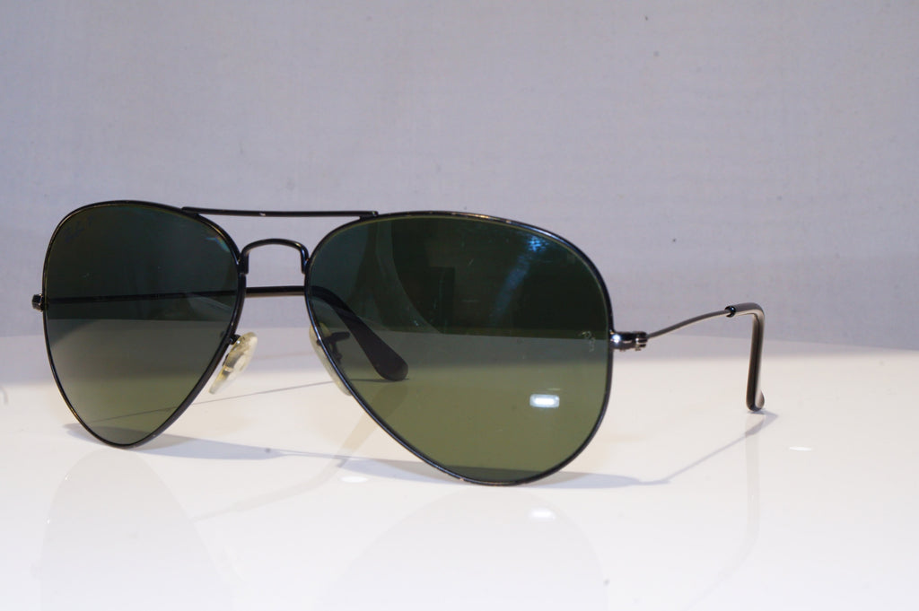 RAY-BAN Mens Polarized Designer Sunglasses Black Aviator RB 3025 W 3301 18215